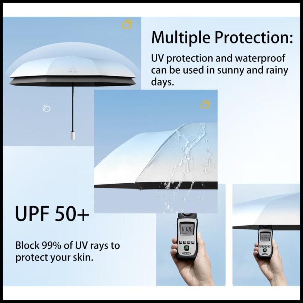 Automatic Folding Umbrella Gradient Sun Rain Prot… - image 4
